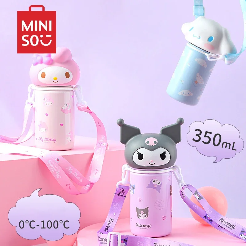 

MINISO Sanrio My Melody Cinnamoroll Kuromi аниме декомпрессионная кукла из нержавеющей стали термос чашка 350 мл Студенческая портативная чашка для воды