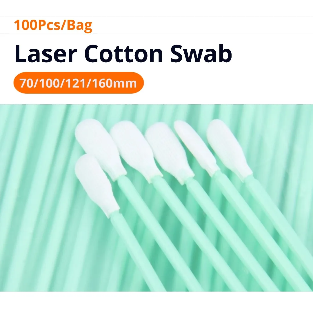 

100 шт./пакет, промышленный хлопковый микро тампон, волоконные лазерные инструменты, антистатические для очистки лазерных линз, защитная часть головы для окон