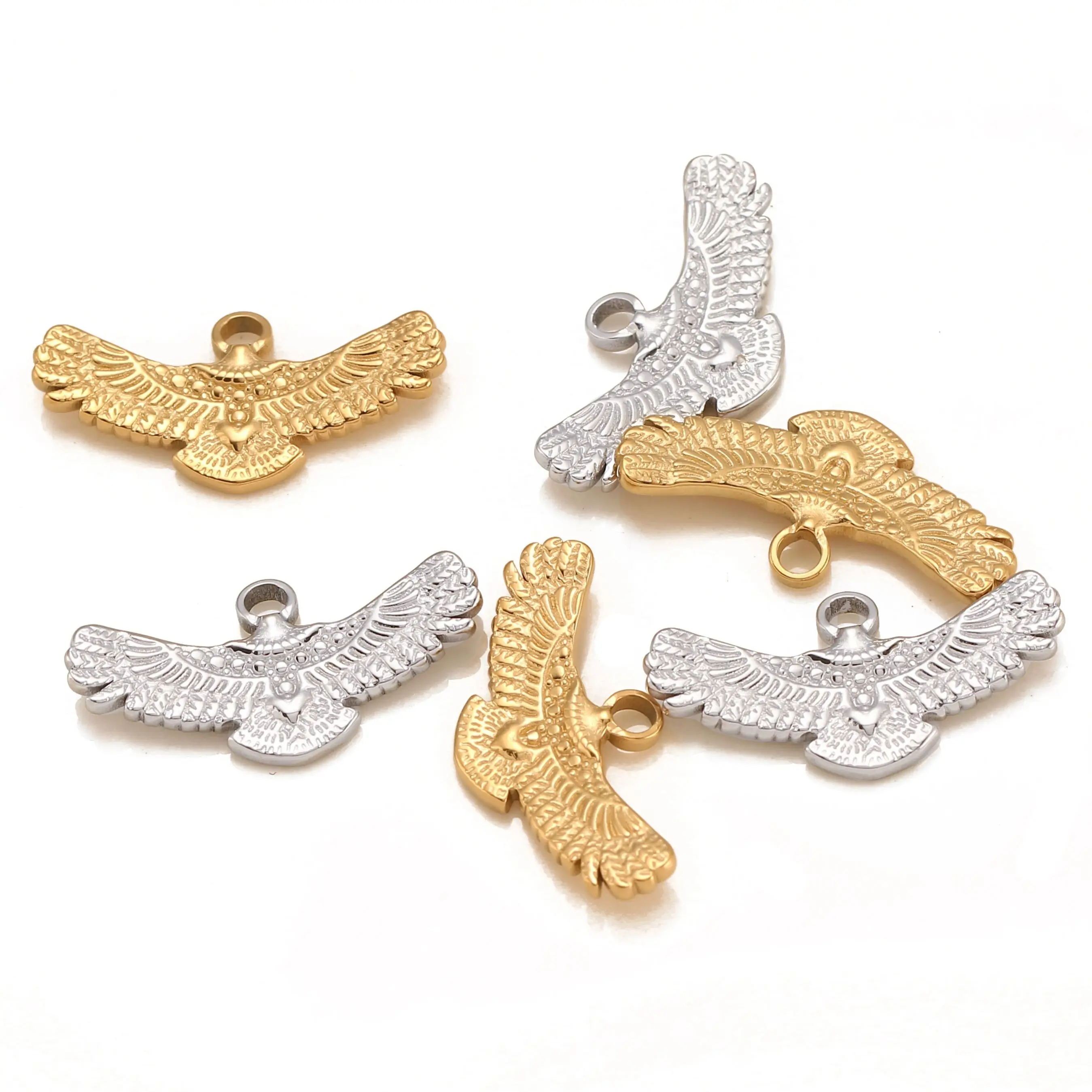 3Pcs/Lot Eagle Charms Jewelry Finding for Necklace Bracelet Earring Jewelry Making Pendants Stainless Steel Charm for Jewelry