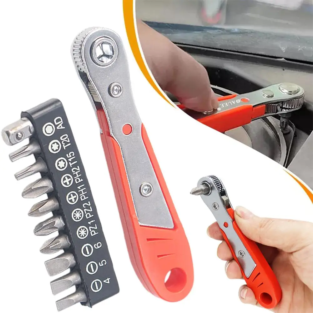 Mini 36-tooth Ratchet Screwdriver Narrow Space Turning Socket Maintenance L-shaped Wrench Operation Batch-head T7F4