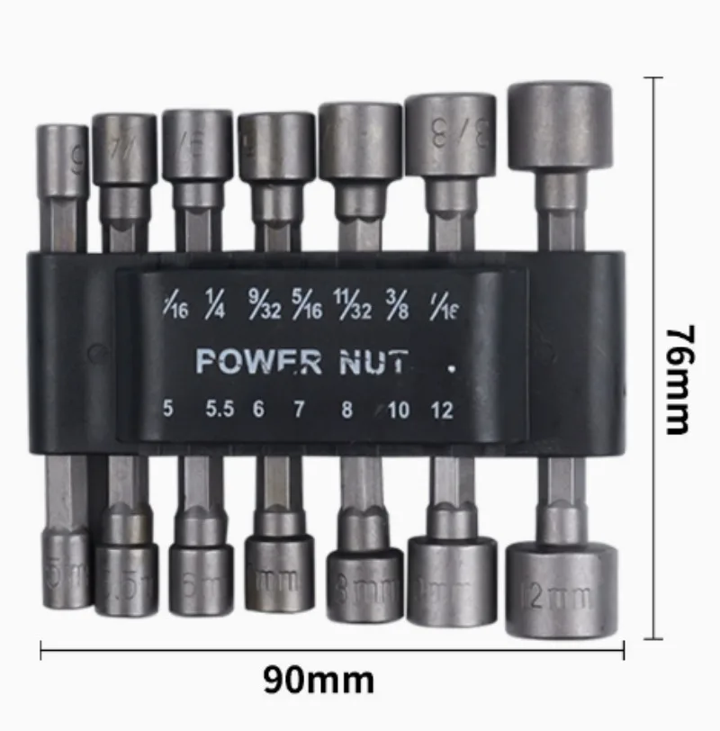5-13mm Hand Tools 9/14pcs Socket Wrench Power Drill Bit Nut Driver Set 1/4'' Shank Hex Screw Socket Adapter Sleeve Nozzles Kit