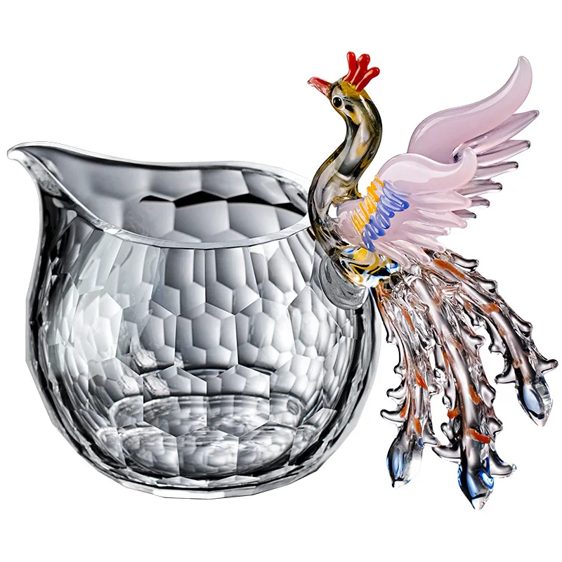 

Handmade boutique high-value crystal phoenix feather cup high-grade high-temperature resistant tea separator