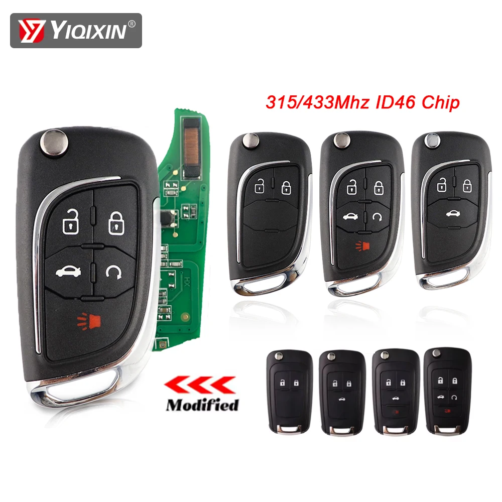 315/433 MHz ID46 Chip Modifizierter Fernbedienungs-Autoschlüssel für Vauxhall Opel Adam Astra J Insignia Corsa E Zafira C Karl Mokka Cascade No Logo