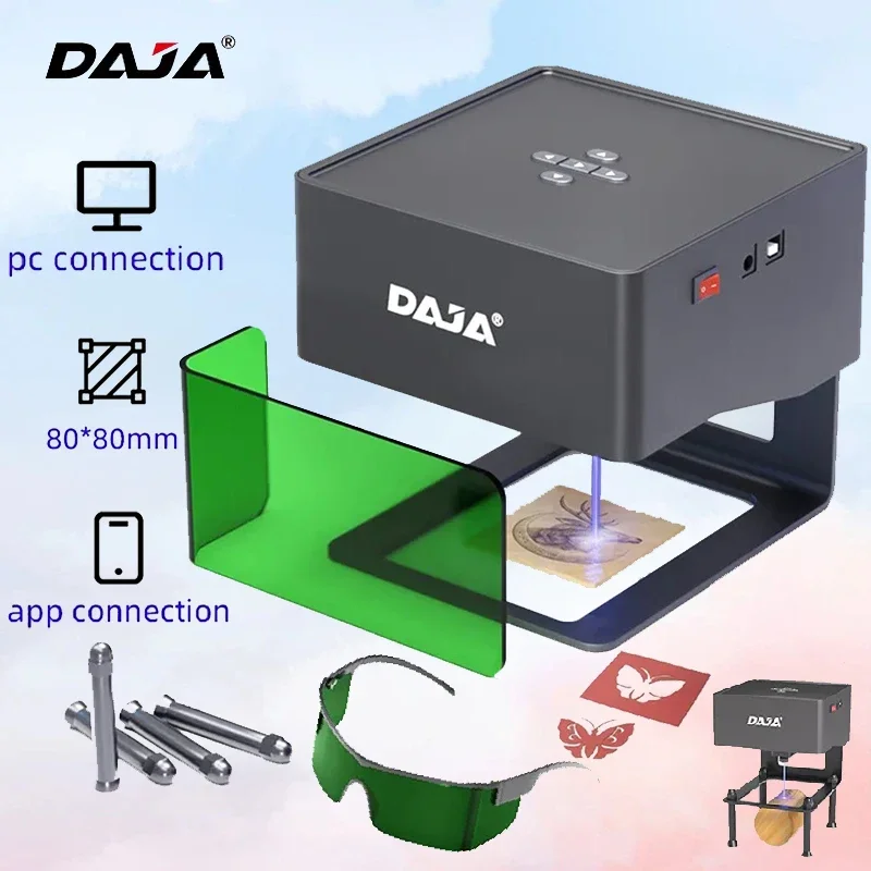 

DAJA DJ6 3W Laser Engraver Diy Laser Engraving Machine Fast Mini Logo Mark Printer Cutter Woodworking Wood Plastic for iPhone