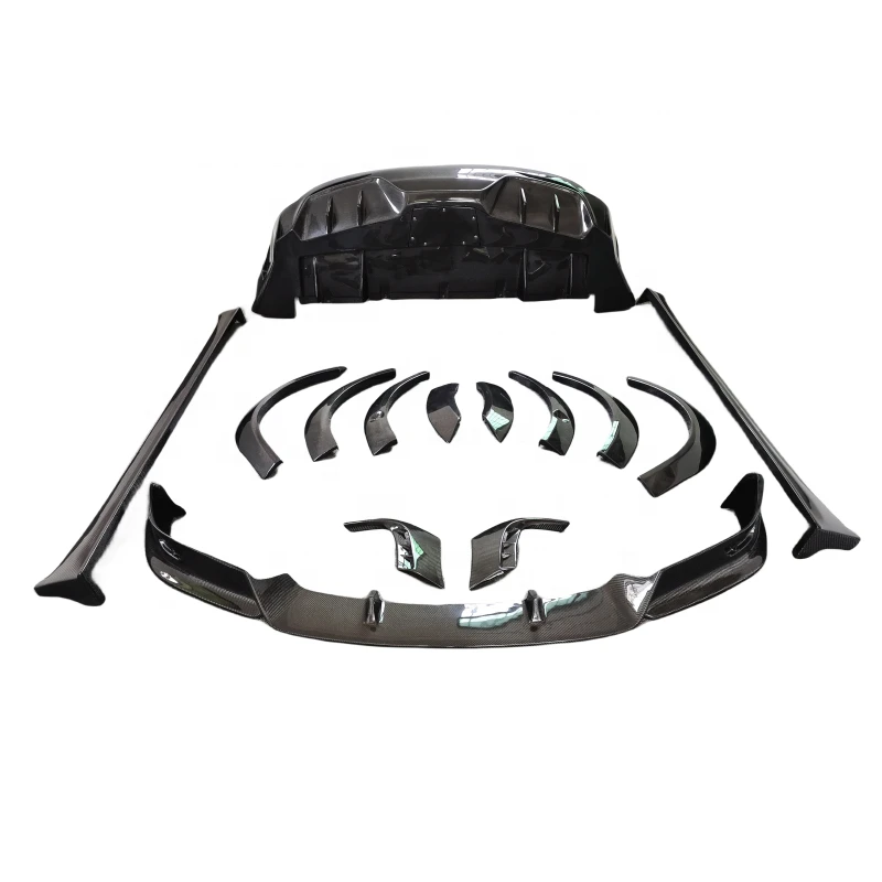 High Quality Wide Body Carbon Fiber Tuning Kit Front Lip Side Skirt Rear Diffuser Shunt Fender Accessories For Model X