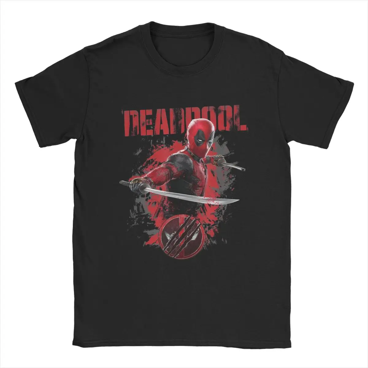 Men T-Shirts Deadpool & Wolverine Red Stamp Hero Funny Cotton Tees Short Sleeve T Shirts Crewneck merchandise 4XL 5XL