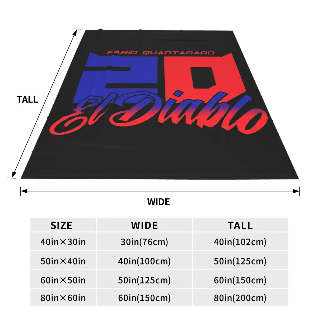 Fabio Quartararo El Diablo Number Blankets Flannel Sofa Throw Blanket Breathable for Home Bedroom Travel Throws Bedspread Quilt