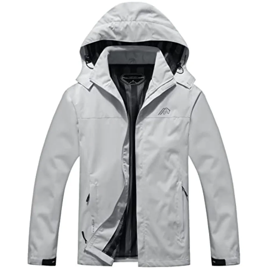 Lightweight Waterproof Hooded Rain Jacket for Men