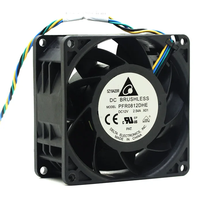 8038 potężny wentylator 8cm 80mm dla Delta PFR0812DHE wentylator chłodzący serwer DC 12V 2.54A 80x80x38mm 4-przewodowy chłodnica pwm