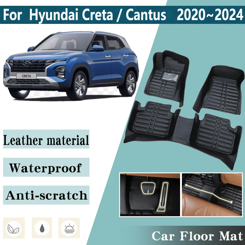 Dywanik samochodowy LHD do Hyundai Creta 2023 Akcesoria ix25 2020 ~ 2024 Cantus HC Wewnętrzna wykładzina dywanowa Niestandardowe akcesoria do dywaników