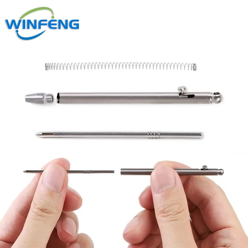 Creative Titanium Tactical Pen Mini Business Signature Ballpoint Pen Portable Outdoor Camping Hiking Travel EDC Keychain image 3