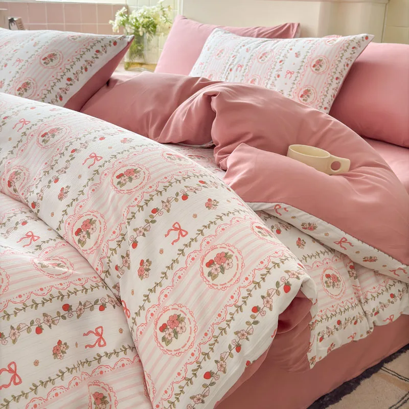 2025 Skin-friendly Jacquard Single Quilt Cover Oxygen-printed Cottonwood 220x240 Duvet Cover Skin-friendly Breathable Bedding