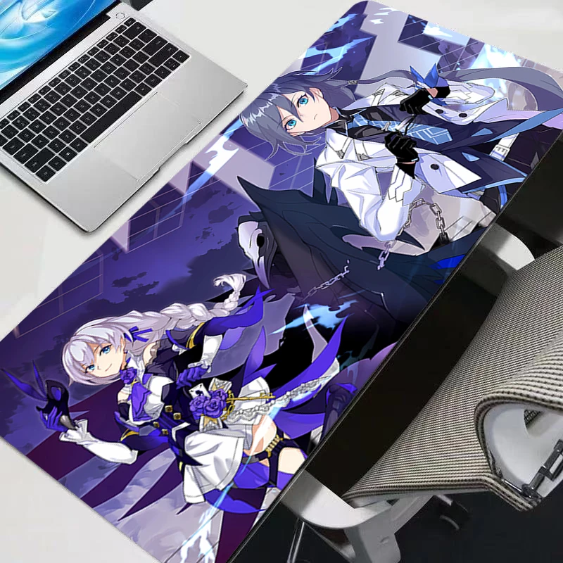 

E-sports Mouse Pad Computer Smooth Flexible Rubber Gamer XXL Computer Keyboard Pad Non-Slip H-honkai Impact 3 90x40cm Mosuepad