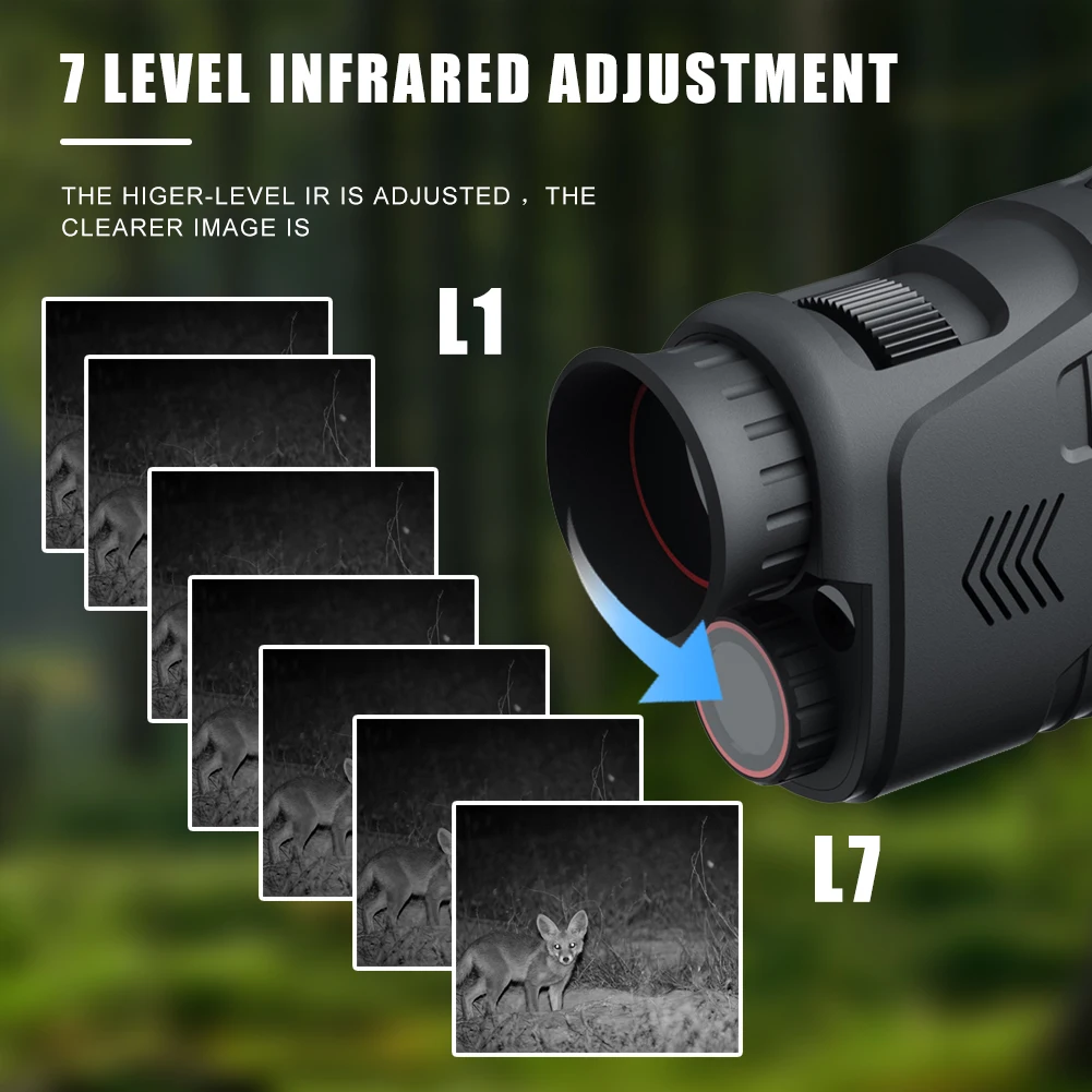 

5X Monocular Night Vision Device Infrared Hunting Telescope 1080P HD Digital Zoom Day Night Use Hunting Telescope Full Dark 300M