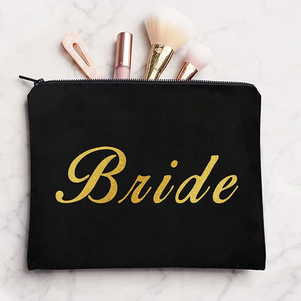 Women Cosmetic Bag Lipstick Organizer Bag Wallet Travel Toiletries Washbag Pencil Bag Wedding Makeup Bag Bride Print