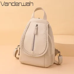 Women Leather Backpacks Zipper Female Chest Bag Sac a Dos Travel Back Pack Ladies Bagpack Mochilas School Bags for Teenage Girls
