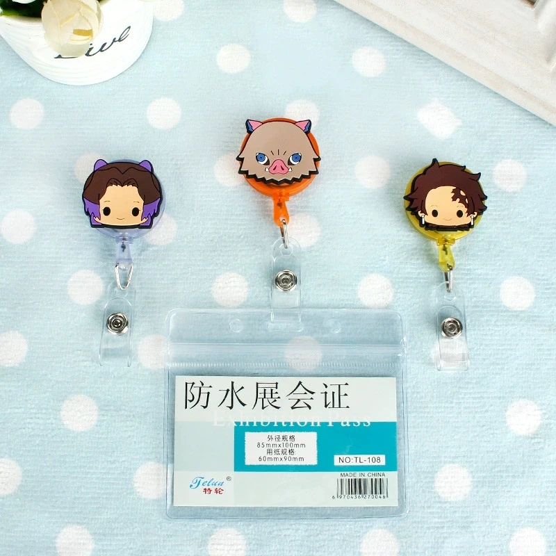 Cute Cartoon Anime ID Card Holder Scalable Toggle Clip Employee Card Doctor Nurse Chest Card Student Bus Card Holder - view 2