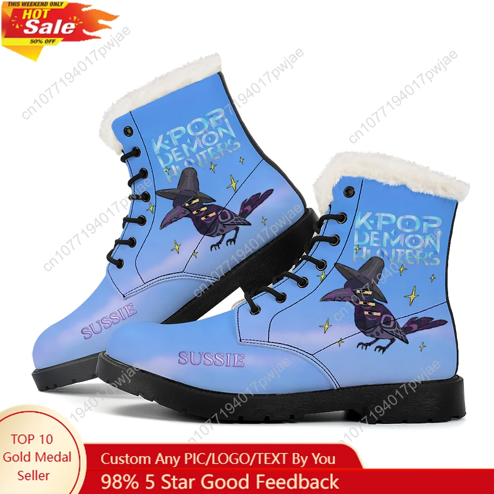 

KPop Demon Hunters Sussie Plush Boots Mens Womens Winter Outdoor Casual Boot Light Couple High quality Customize Boots
