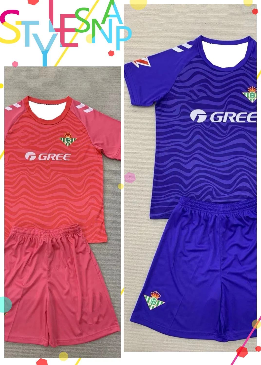 

2526 летний новый футбольный трикотаж Royal Betis для вратаря, шорты с короткими рукавами, комплект для взрослых, студентов, детский тренировочный трикотаж