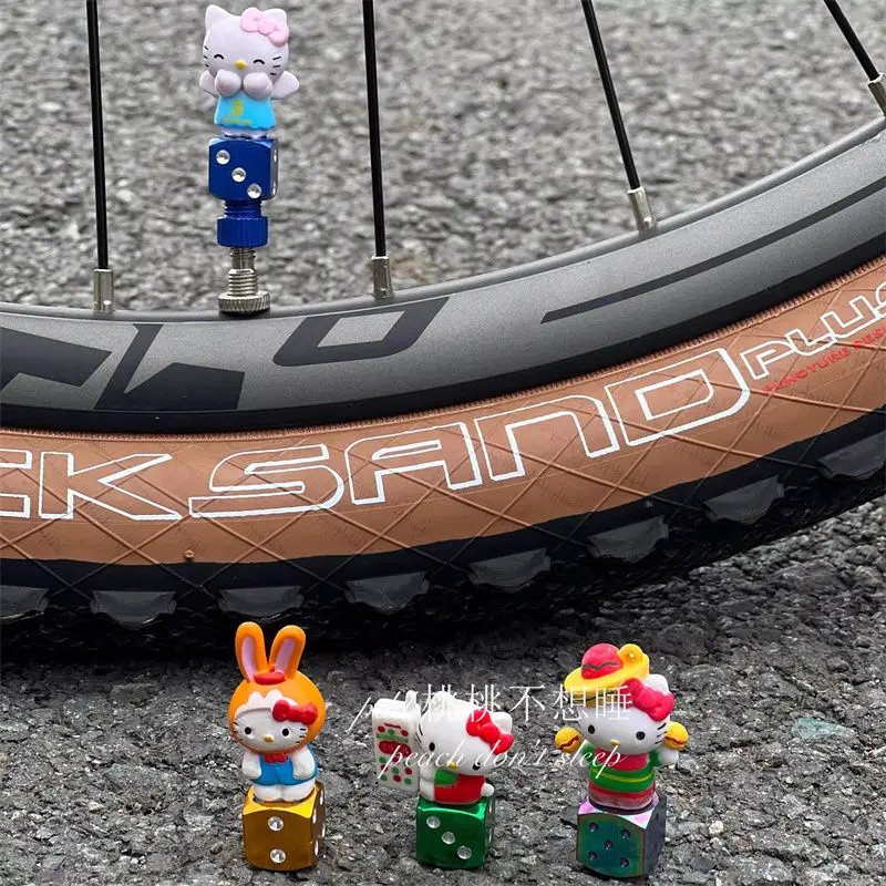 Sanriou Fahrradventil, dekorative Kappe, Mountainbike-Ventilkappe, dekorativer Hut, süßes Hello Kitty, Kinderfahrradzubehör, Festival-Geschenk