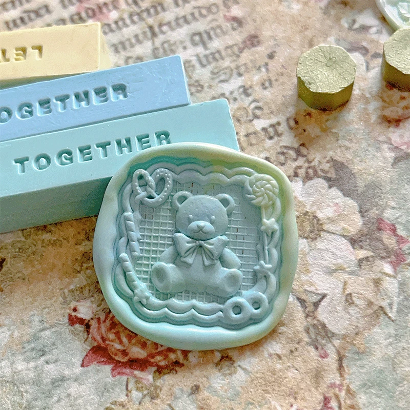 Seal Wax Stamps Cute Sweetheart Skirt/Bear Embossed Frosting Vintage Stamp Head DIY Gift Wrapping Wedding Invitation Decorative