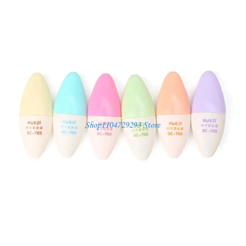 

Y2GD 6Pcs Mini Egg-like Highlighters for Planner Calendar Scrapbook DIY Decoration