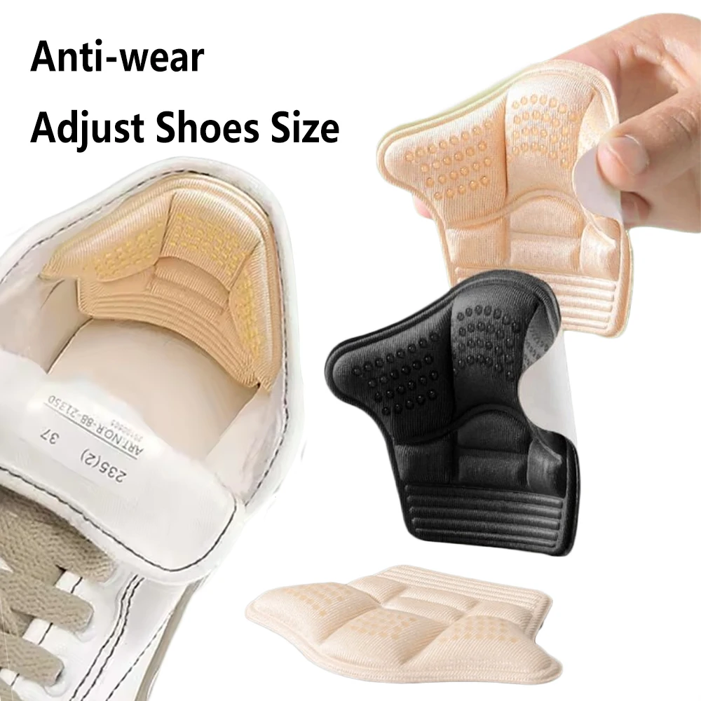 4Pcs Heel Stickers Heel Protectors Sneaker Shrinking Size Insoles Anti-wear Feet Shoe Pads Adjust Size High Heel Cushion Inserts