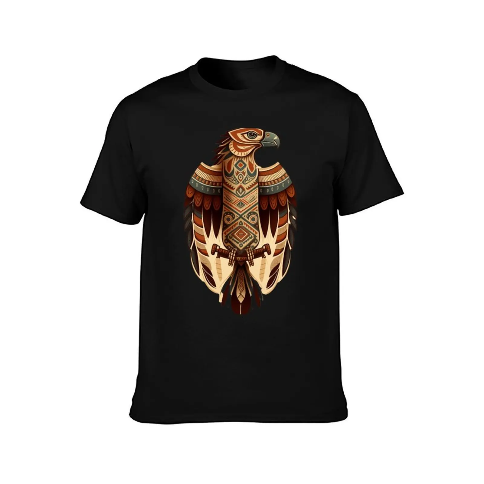 Sacred Thunderbird T-Shirt, Summer Casual Cotton Tee, Oversized Streetwear Tops, Vintage Graphic Print, Loose Fit Short Sleeve