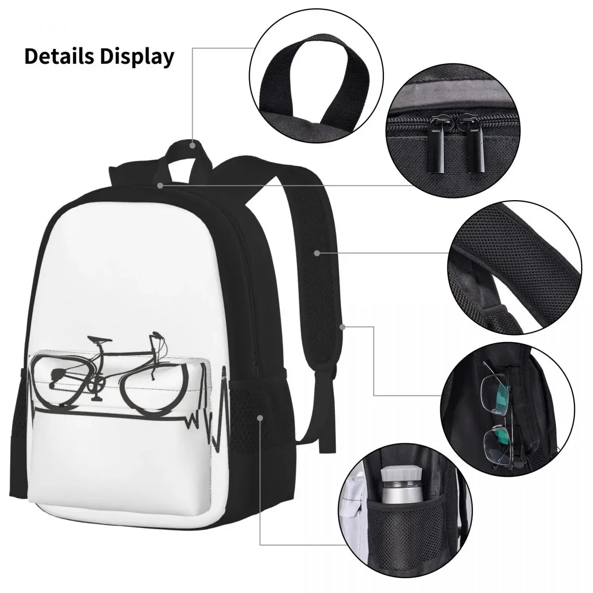 Heartbeat Bike zaini ragazzi ragazze Bookbag bambini scuola borse cartone animato bambini zaino pranzo borsa penna borsa tre pezzi Set