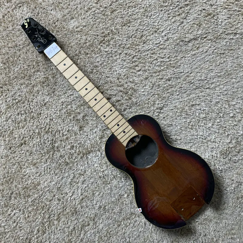 

Mini Travel Electric Guitar Kits Unfinished Guitar Set G# Sharp off 1 Right Hand for DIY Replacement YNB724