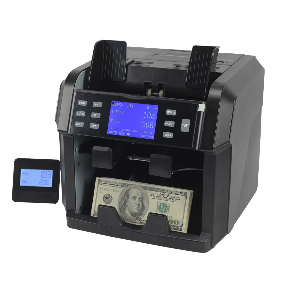 Xindabill Serial Number Reading Mixed Value Denomination Counter Fake Money Sorter Built-in Printer 1200 Pcs/min Counting Speed