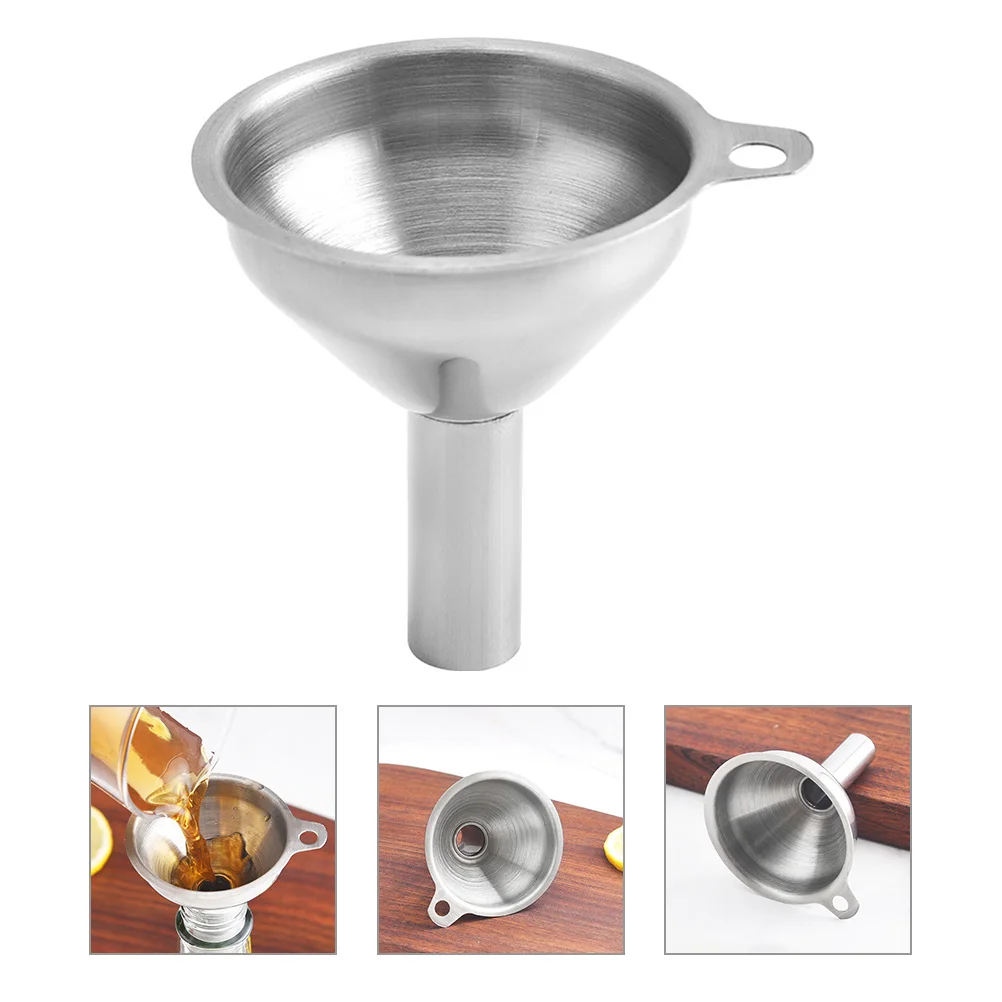 

Stainless Steel Funnel Wear Resistant Easy Clean Portable Multi Functional Kitchen Tool Oil Vinegar Liquid Funnels