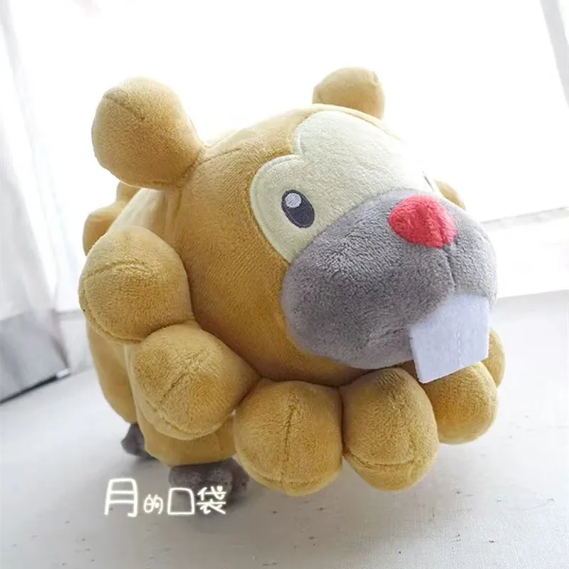 Muñecos de peluche originales de Pokemon Bidoof, 21cm, regalos de Navidad de alta calidad para niños