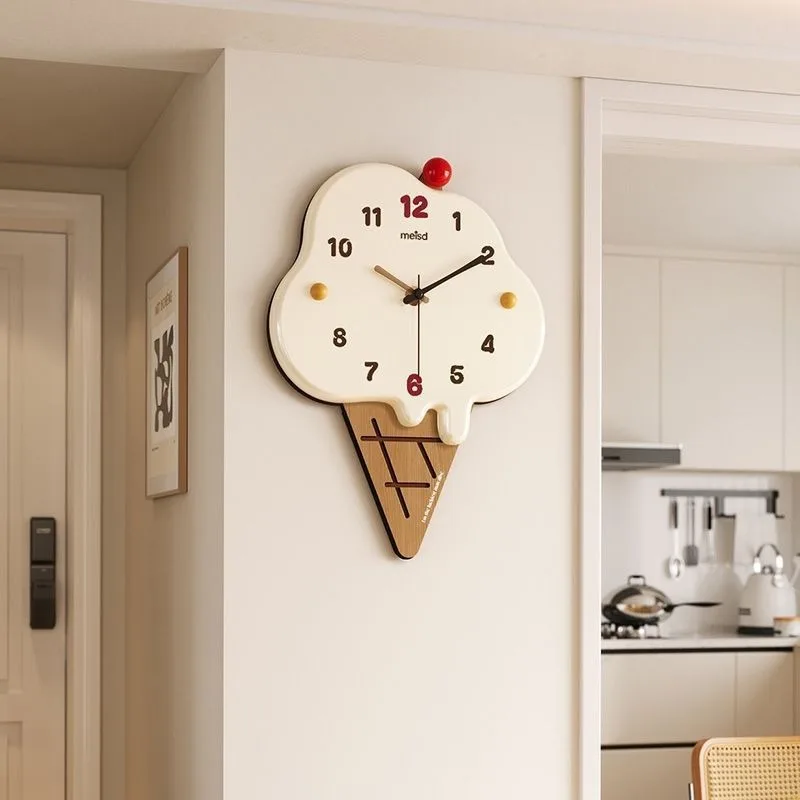 

Ice Cream Cream Wind Creative Clock Restaurant Wall Clock Living Room Wall Decoration Personalized Clocks Часы Настенные
