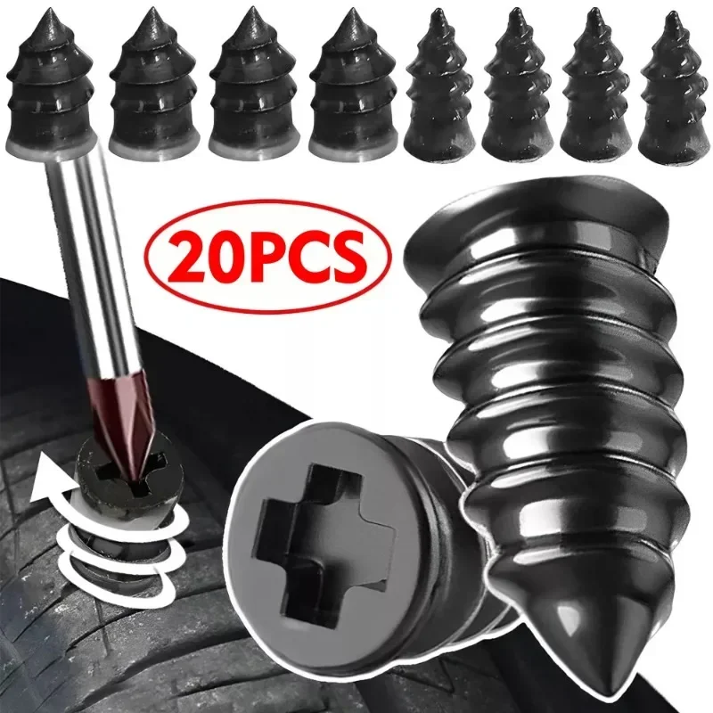 Tire Repair Tool Black Soft Rubber Nail Vacuum Tyre Nails Self-Tapping Screw Tire Puncture Repair Car Motorcycle Repair