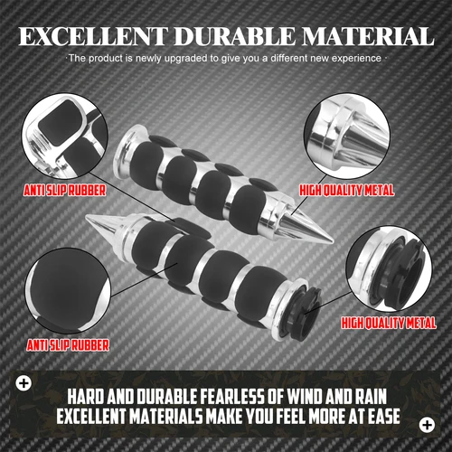 Imagen 2 del producto Empuñaduras de mano para motocicleta, manillar Universal de 1 ""y 25mm para Harley Sportster XL1200 Touring Street Glide FLHR Dyna FXDL FLS