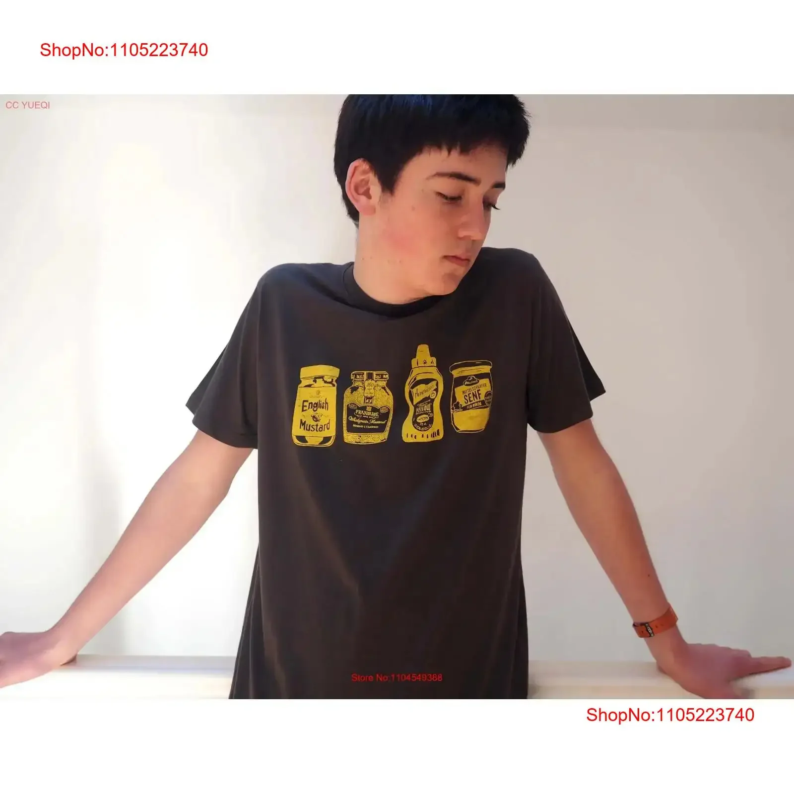 Hot Stuff Senf T-Shirt Englisch Französisch Deutsch Amerikanisch Schneiden Sie die Geschenke für Gourmets Vintage Washed Lässige Designerkleidung