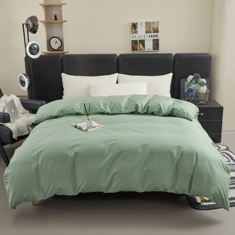 New 40S Twill 100% Cotton Solid Color Duvet Cover – Soft Breathable Bedding for All Seasons Single Piece