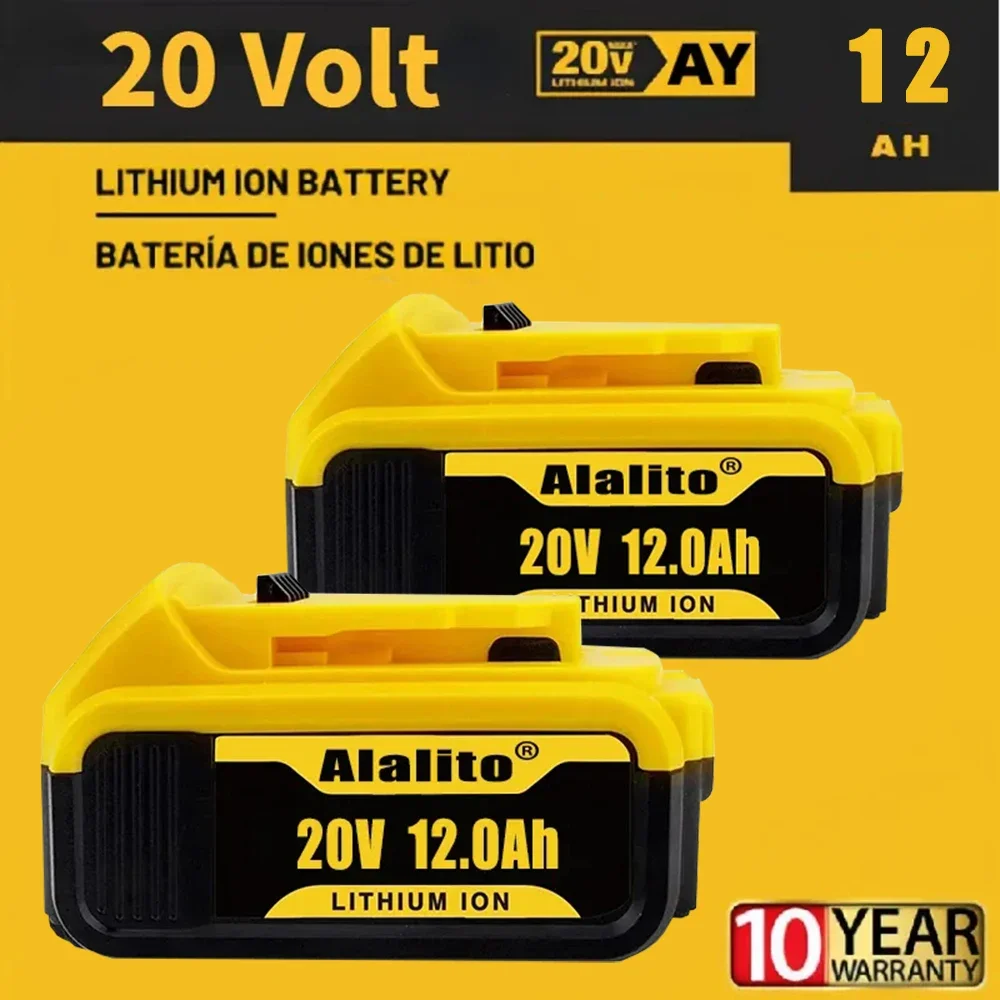 

Genuine 12000mah 18V 20 Volt MAX DCB200 Replacement Li-ion Battery for Dewalt DCB205 DCB201 DCB203 18650 Power Tool Batteries