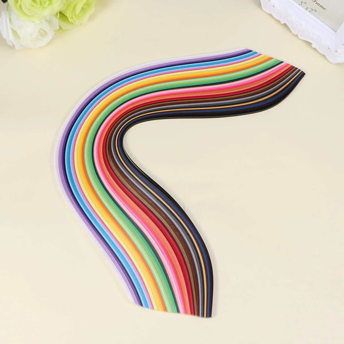 DIY Paper Quilling Strips 500 Pieces 50 Colors for Crafting Projects Lightweight Portable Exquisite Design Brightness