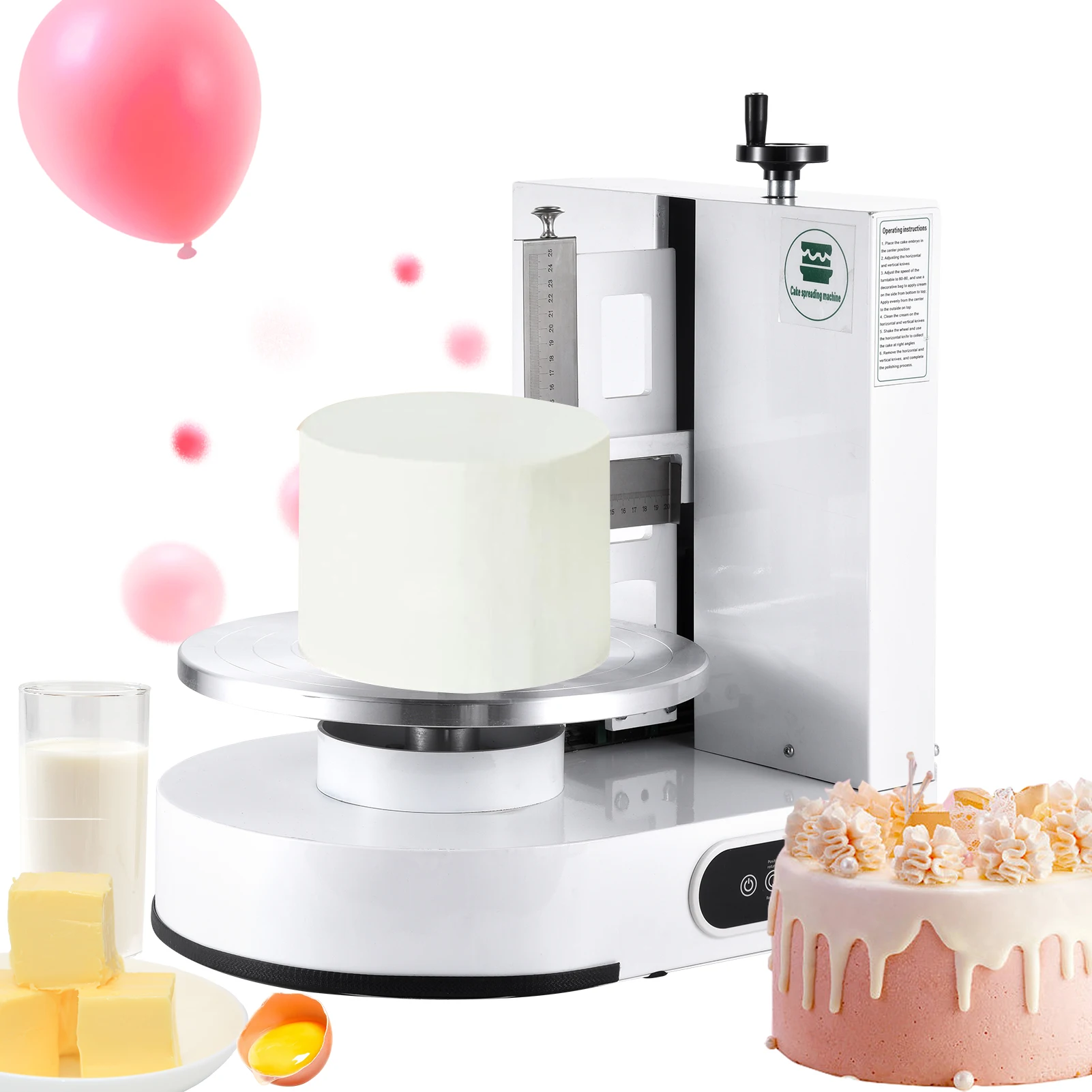 Cake Decorating Machine Electric Cream Butter Coating Machine Semi-Automatic Decorating Tools with Touch Control