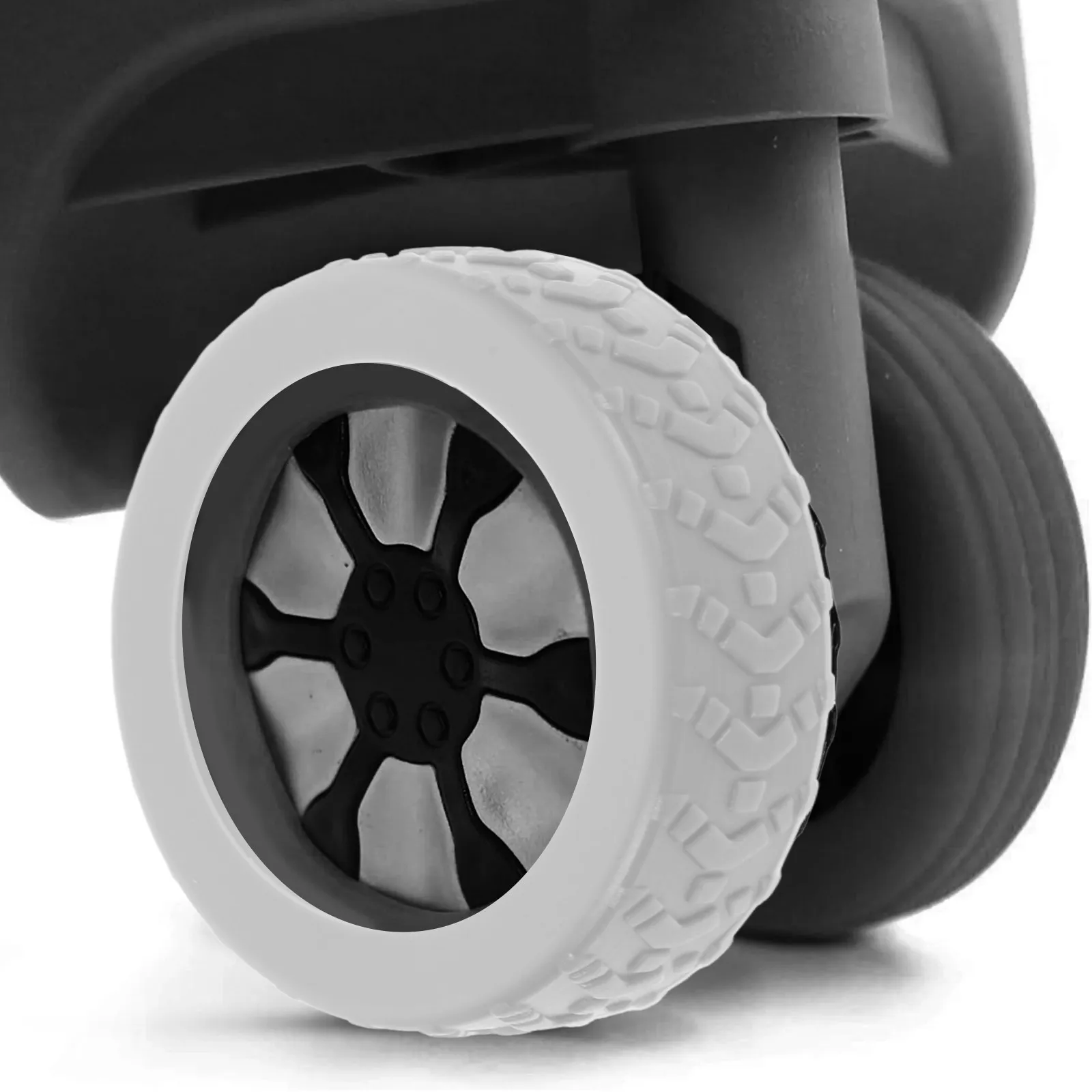 

8pcs Luggage Wheel Covers Silicone Quiet Rolling Smooth Movement Long-Lasting Protection Easy Installation For Hard Suitcases