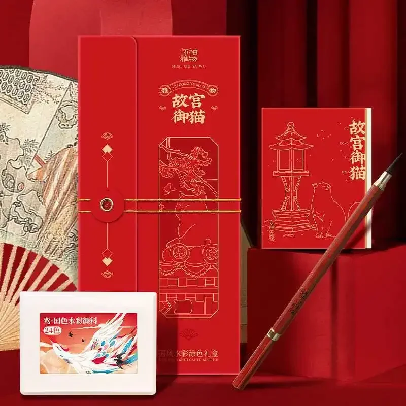 Portable Mini Grass Tree Mountains Panda Design Coloring Book Watercolor Painting Line Books Beginner Drawing Art Practice Books