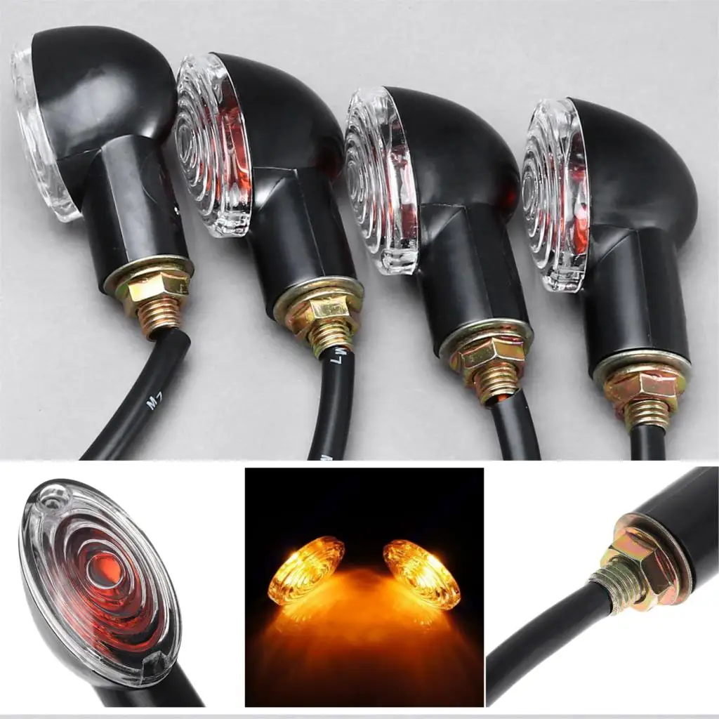 4 Stuks Motorcycle Motor Richtingaanwijzer Blinker Light Indicator Amber Lamp Motorbike Lamp Universal Voor Honda Suzuki Yamaha 12V