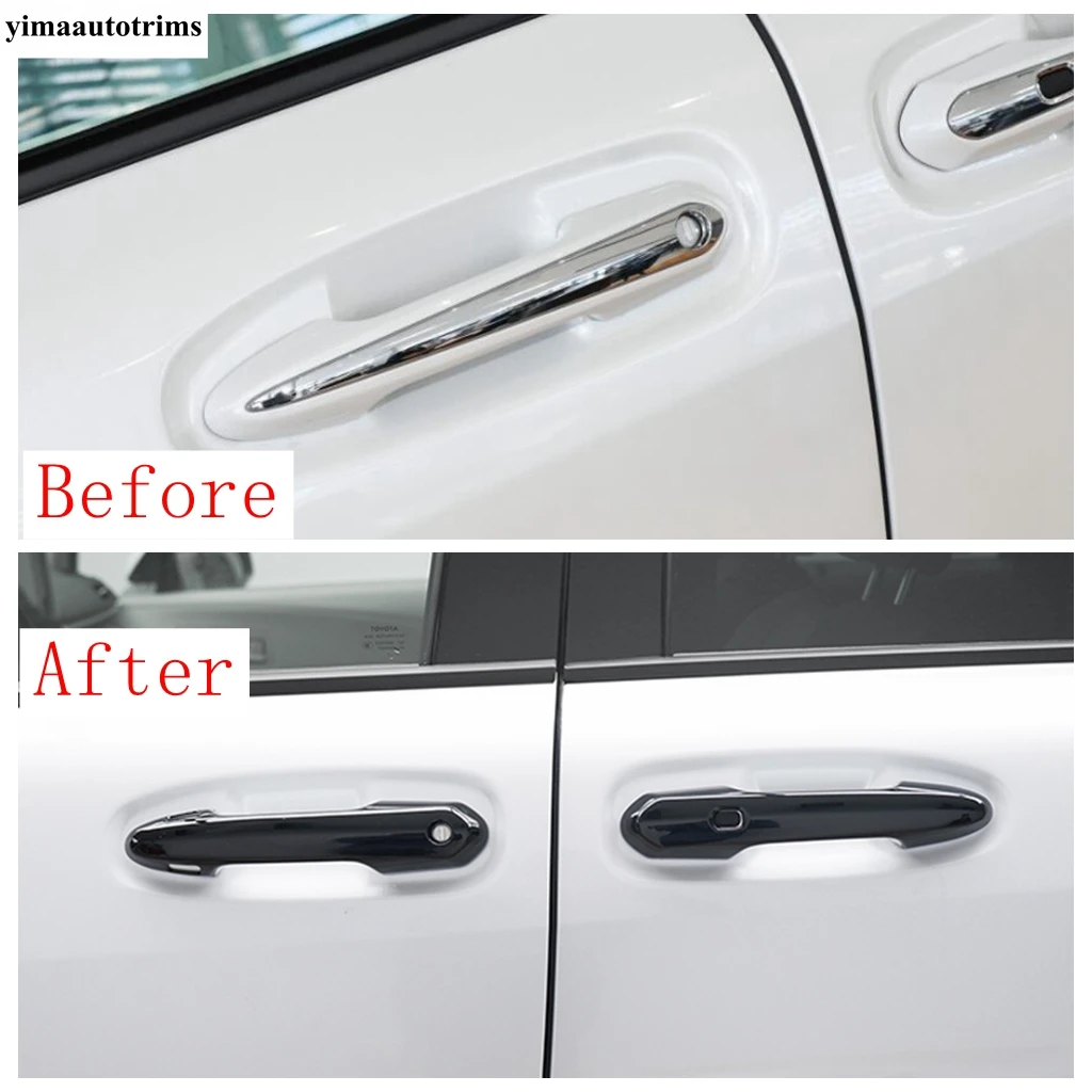 Car Outer Door Handle Bowl Decoration Cover Trim ABS Chrome / Black / Carbon Fiber Accessories For Toyota Sienna XL40 2021 2022