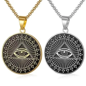 Klassiker Horus Eye Pendell Halskette für Männer, Edelstahl, Punkschmuck, Auge Gottes, Persönlichkeit, Trend 8 Hauptverkauf Halskette Stahl Auge des Horus - №5