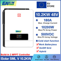 EASUN 10.2KW Hybrid Solar Inverter 48V 230Vac Built Dual 180A MPPT Solar Charge Controller 5.6KW On and Off Grid Mppt Inverter