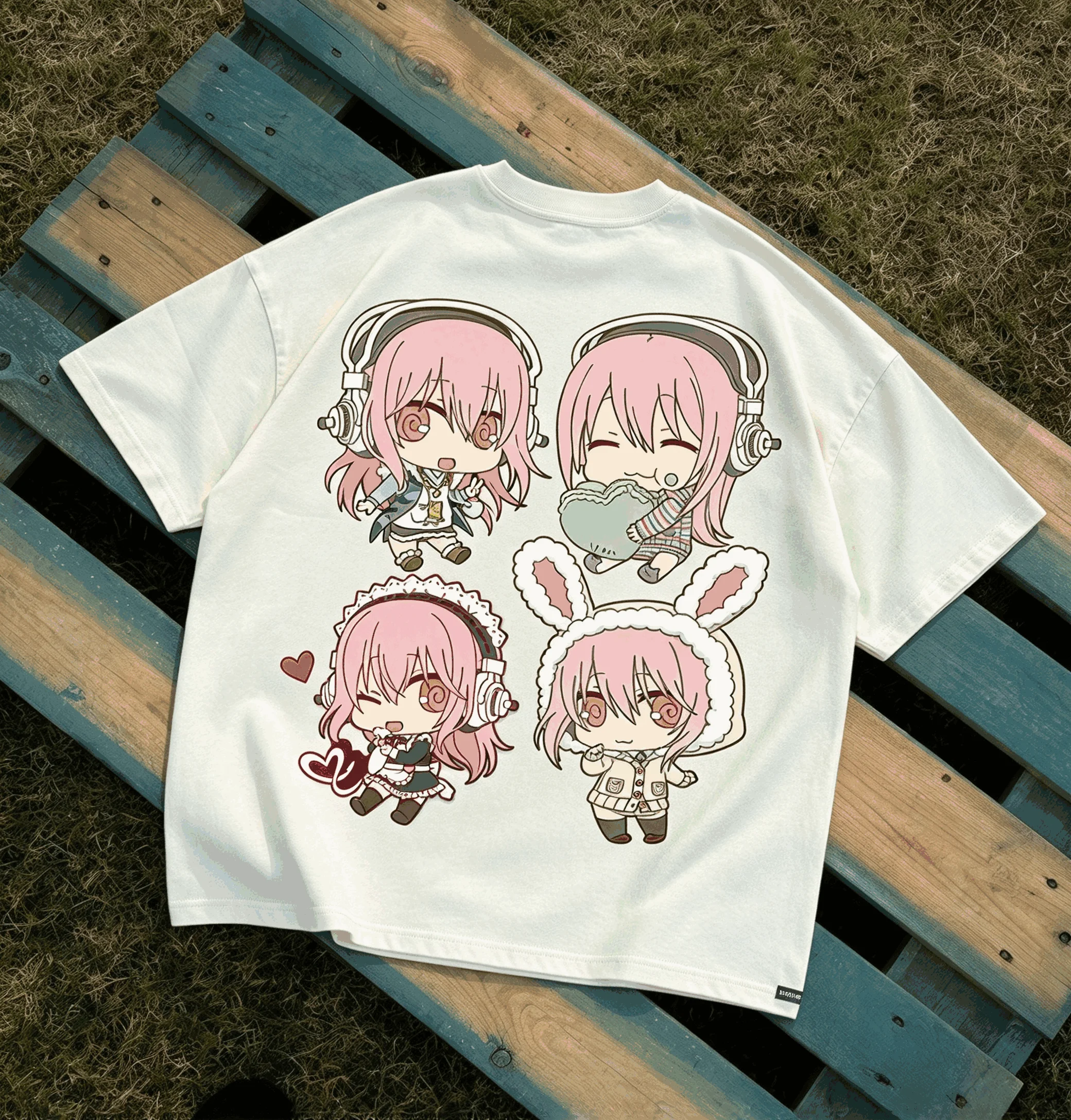 Super Sonico Oversized Unisex Trendy Print T-shirts hot product Comfortable Vintage-Style Cotton Casual Loose New Fashion soft