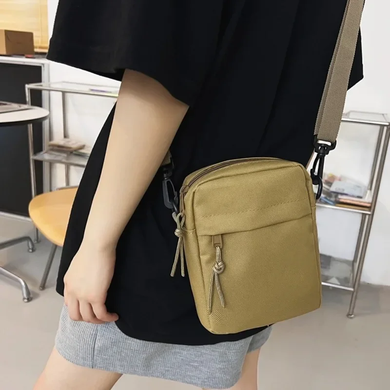 

Khaki Crossbody Bags High Quality Oxford Cloth Minimalists Tote Bag Long Shoulder Strap Travel Storage Men Women