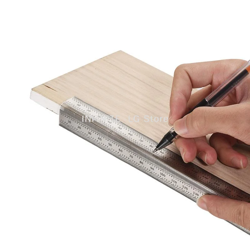 High Precision T Type Hole Ruler Stainless Woodworking Scribing Line Gauge Carpenter Measuring ToolINFINITE -LG